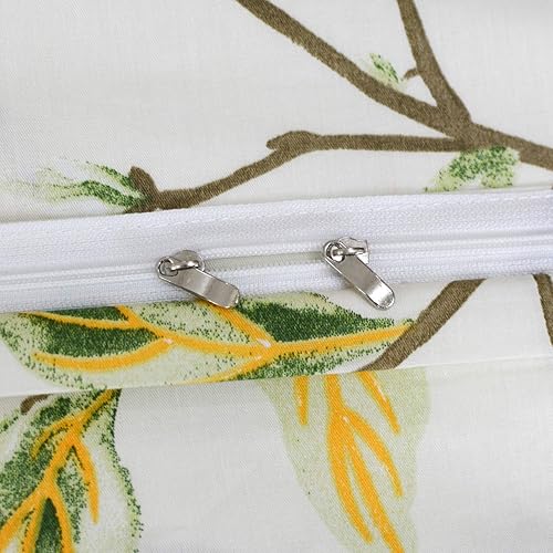 Miniatura 6 de FADFAY - Juego de funda de edredón con estampado floral, 3 piezas, para camas tamaño individual, matrimonial, Queen y King, Algodón, Hojas con