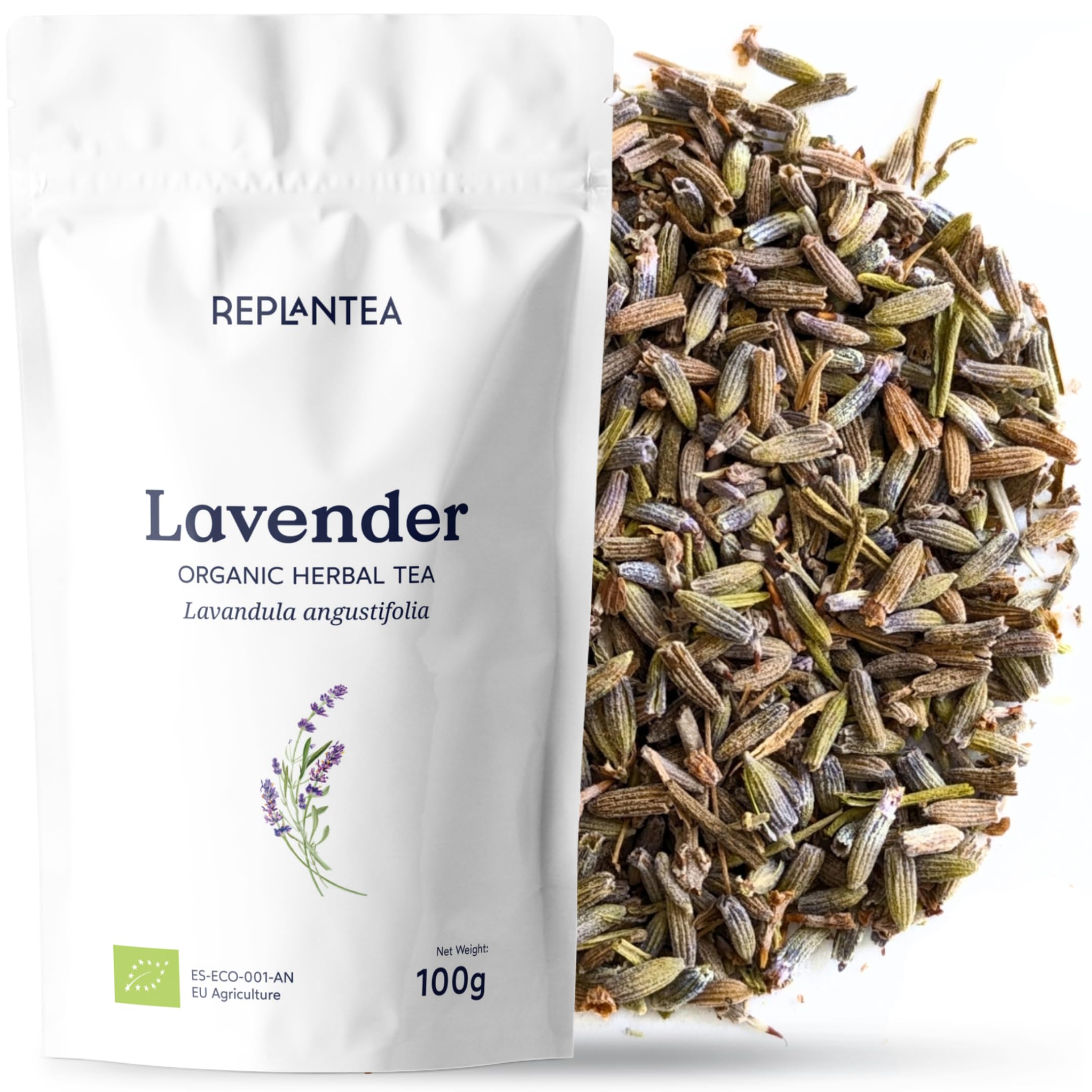 LAVENDER ECOLOGICAL INFUSION 100G (50 Cups) | Pure Lavender Infusion Bulk | Lavandula angustifolia Flores REPLANTEA