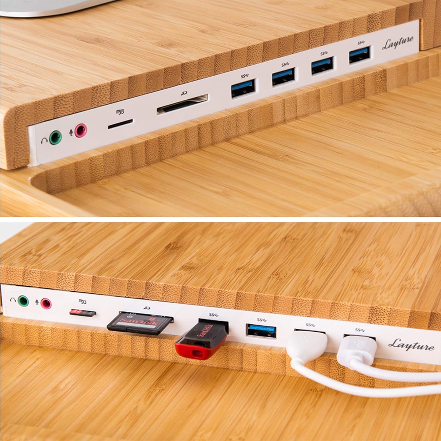 Free Shipping Over $50 LAYTURE Wood All-in-one Monitor Stand Riser with Organizer Storage (4 x USB3.0 + SD, MicroSD Slot + Earphone, Mic Jack) Compatible with 21.5-Inch iMac, Various Storage Accessories Buy 2 get 3 LAYTURE Wood All-in-one Monitor Stand Riser with Organizer Storage (4 x USB3.0 + SD, MicroSD Slot + Earphone, Mic Jack) Compatible with 21.5-Inch iMac, Various Storage Accessories