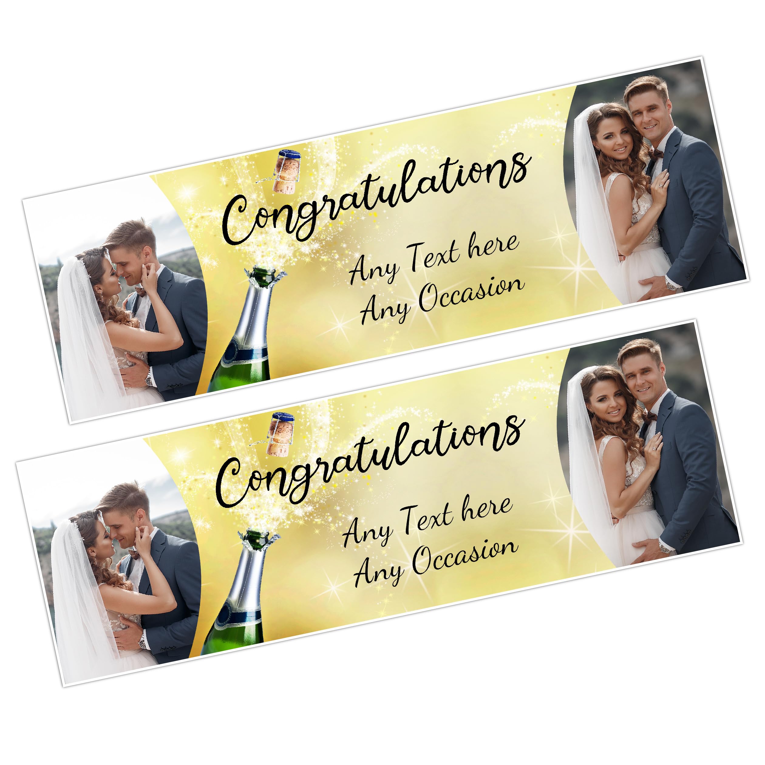 Personalised Celebration Photo Party Banners Any Occasion, Any Text for Birthday, Wedding, Retirement, Anniversary, Good Luck, Prom, Engagement Congratulations