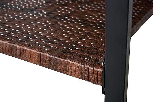 Miniatura 10 de BTEXPERT Juego de 2, juego de comedor de mimbre para patio, jardín, césped, porche, terraza, sillas de gas para interiores, sillas de ratán al aire