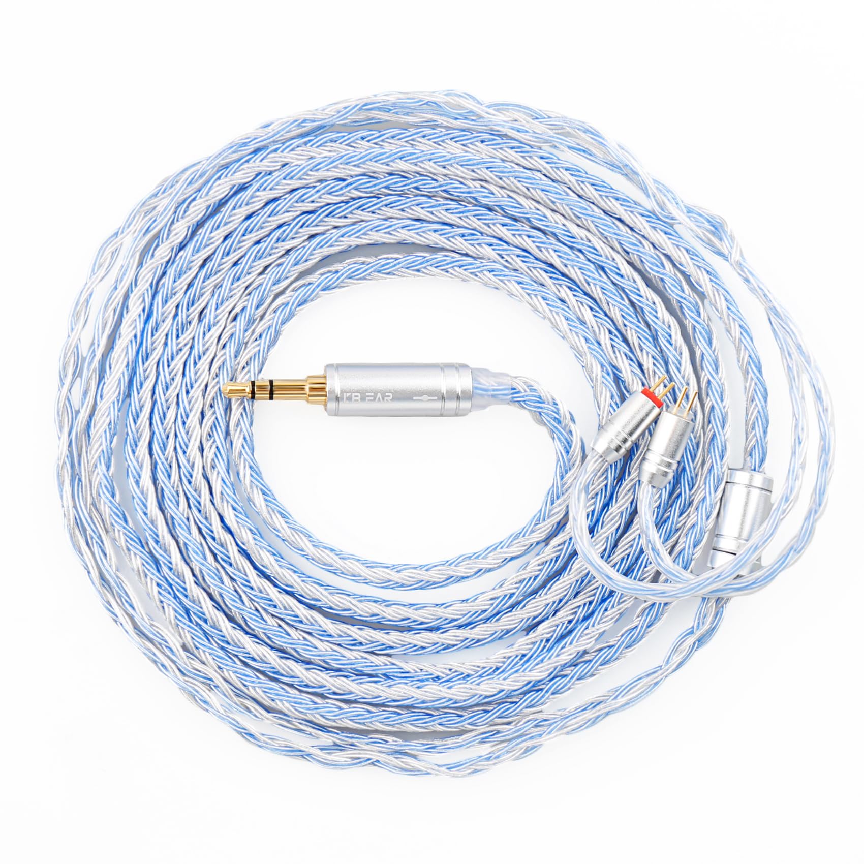 Yinyoo 16 Core Silver Plated Upgrade Earphone Cable, Upgraded 2PIN Detachable Earphone Cable Replacement Earphone Wire 3.5mm Plug for KZ ZST AS10 TRN V80 V90 CCA C10 C16 — view 23