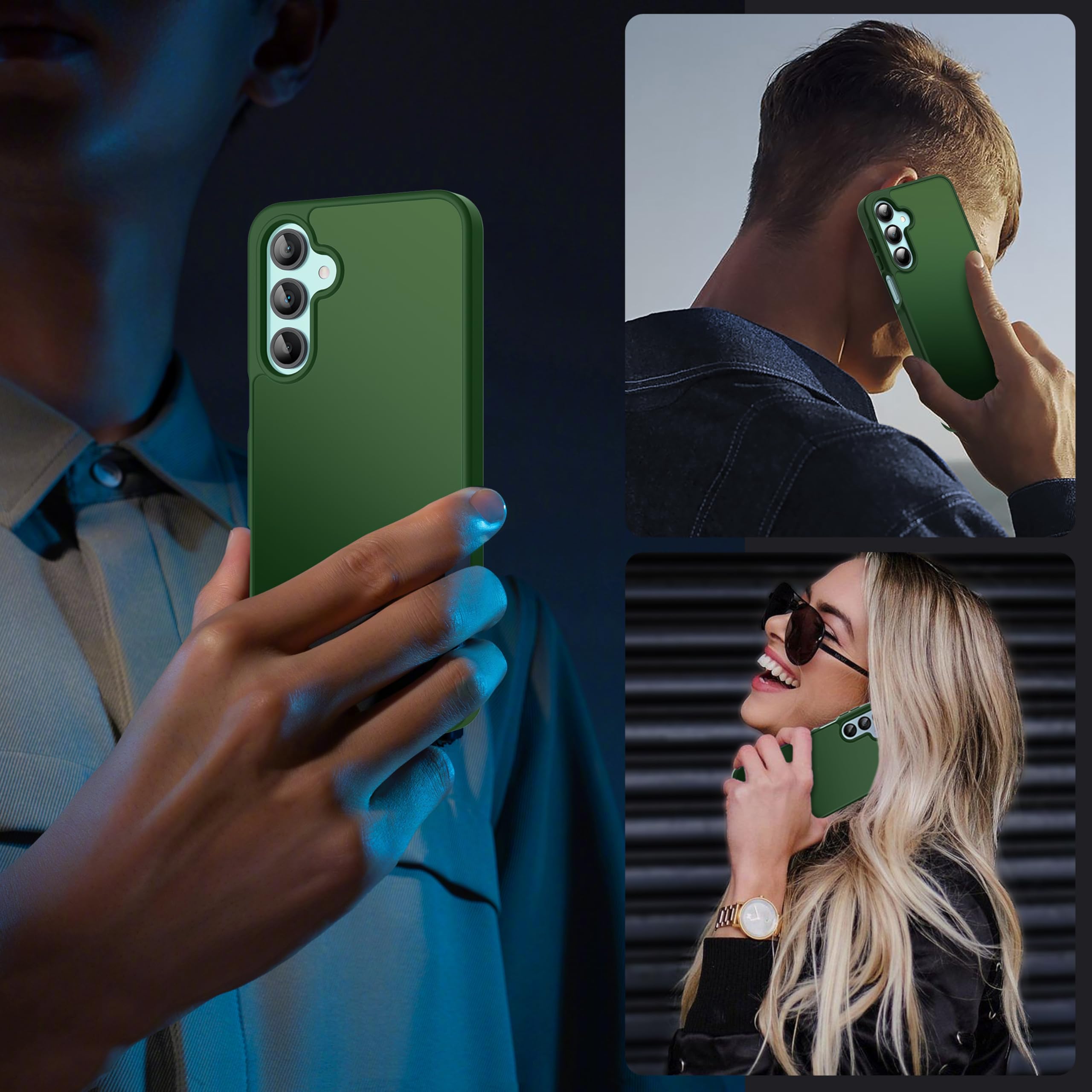 FLLAO Opaca Cover Compatibile con Samsung Galaxy A16 5G/4G con 2 Vetro Temperato, [Della Fotocamera Protezione] Anticaduta Antiurto Anti-Graffio Hard PC Glassata Traslucida Custodia Giallo