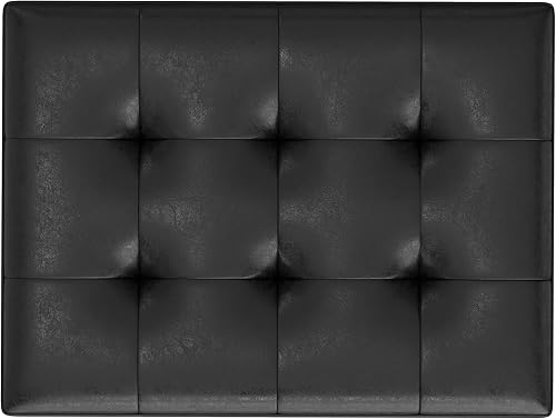 Miniatura 93 de SIMPLIHOME Shay - Otomana rectangular moderna de mediados de siglo de 48 pulgadas de ancho en piel sintética vegana envejecida, color marrón, Sillín