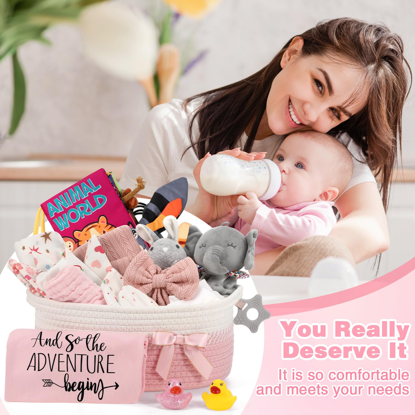 Zopeal 22 cestini regalo per neonata, regali per baby shower, oggetti essenziali