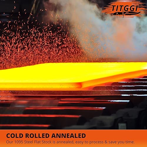 Miniatura 3 de TITGGI, paquete de 4 unidades de acero plano 1095 de 12 x 1.5 x 0.16 pulgadas con estrictos estándares de calidad, el acero perfecto para