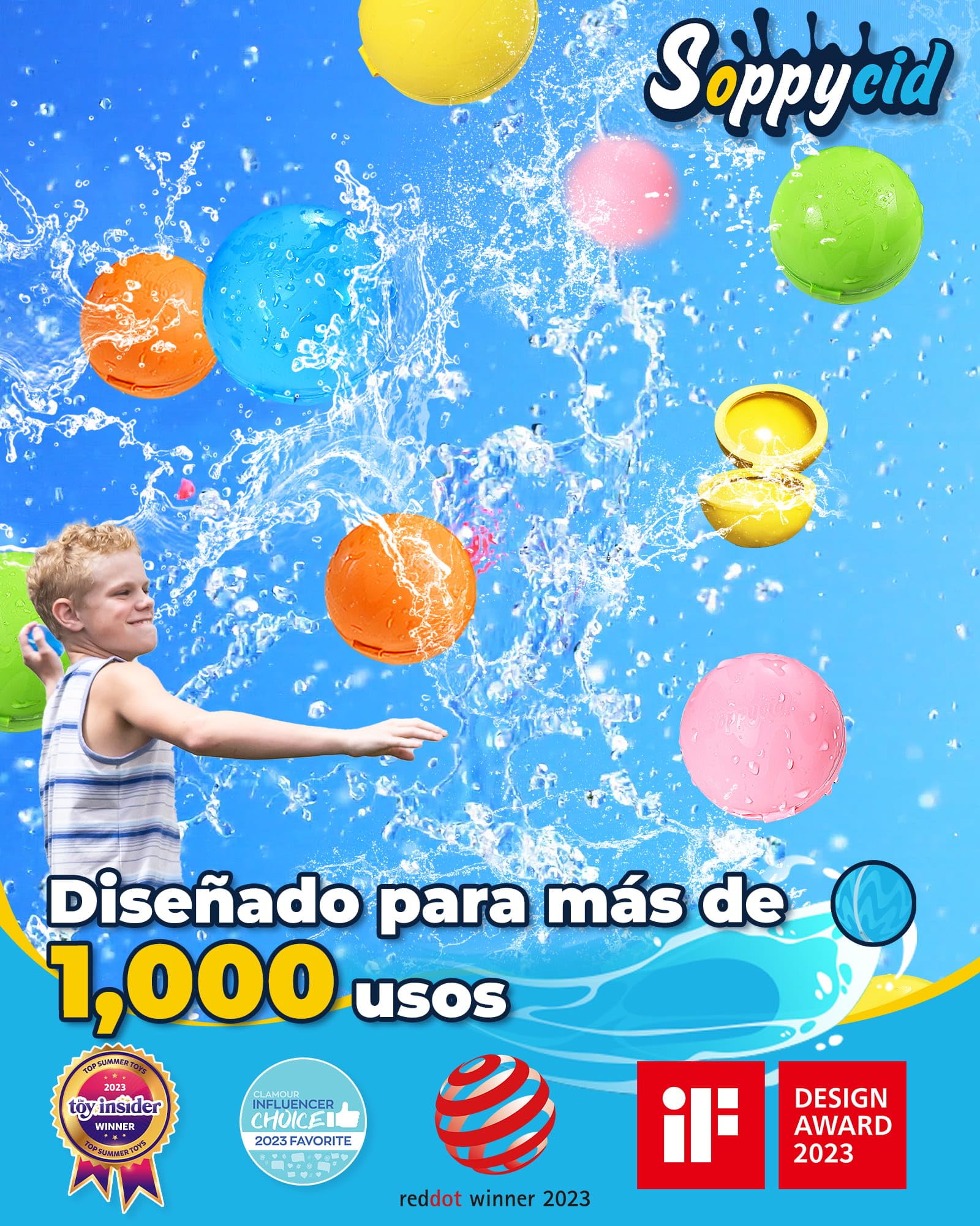 Globos de Agua Reutilizables, 6 Piezas Bolas de Agua Recargables Autosellante de Llenado Rápido para Niños y Adultos, Juguetes de Verano Aptos para Exteriores, Piscina, Playa y Fiestas Acuáticas
