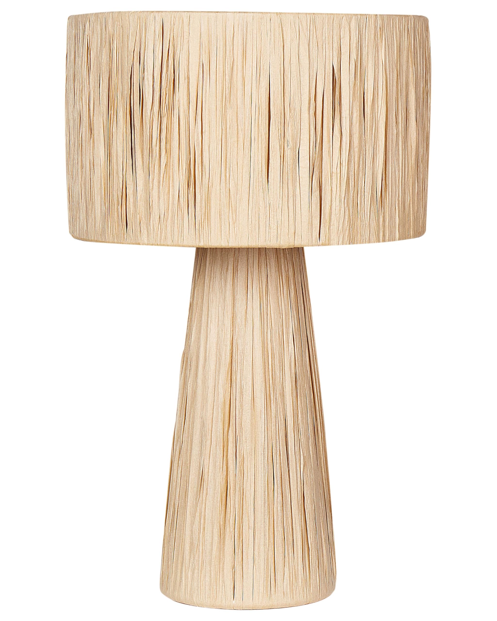 Beliani Cottage Table Lamp Palm Leaf Natural E27 Living Room Bedroom, WELMEL