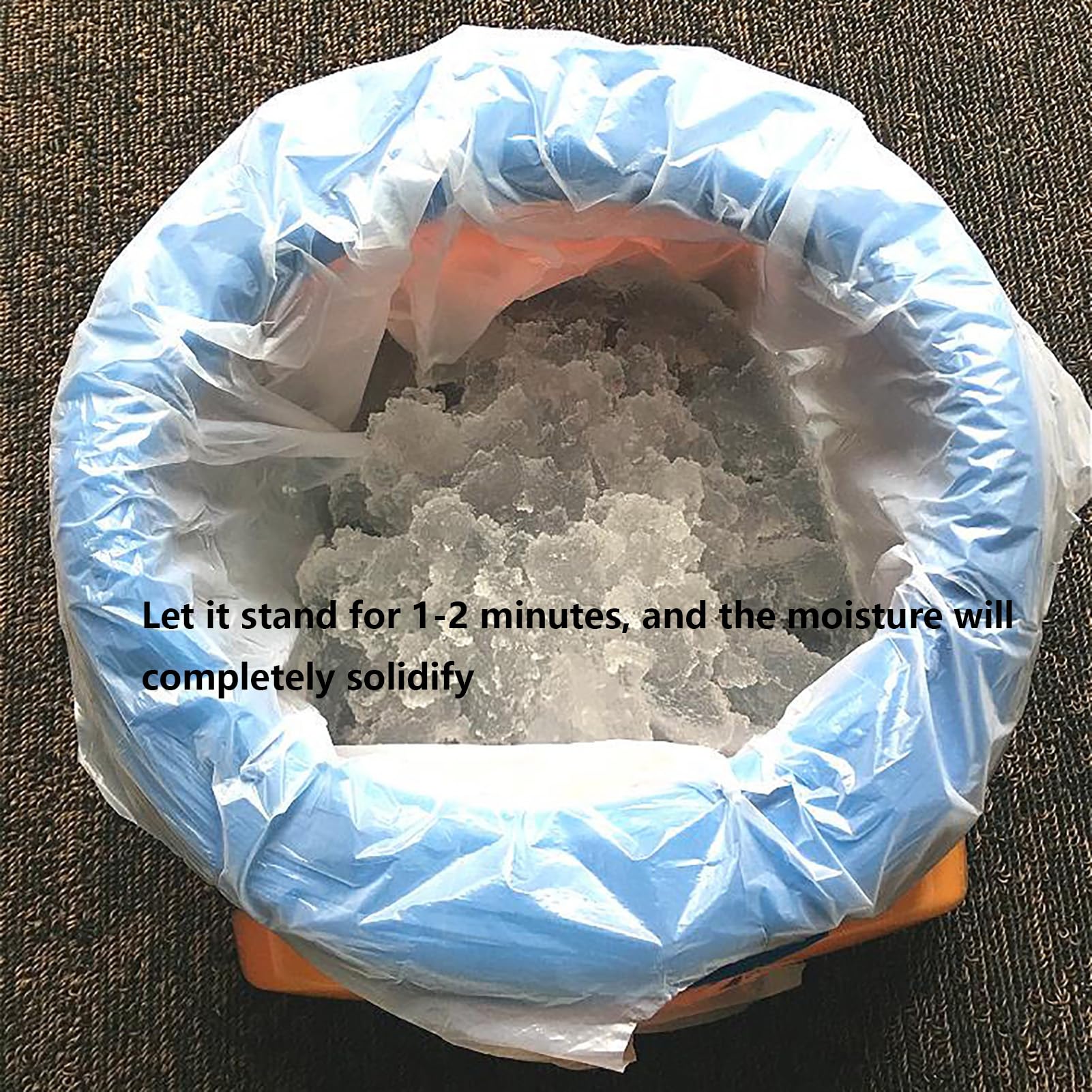 Coagulante de inodoro portátil, 100 bolsas de embalaje solubles en agua, inodoro de emergencia, adecuado para camping, actividades al aire libre, senderismo, pesca y viajes