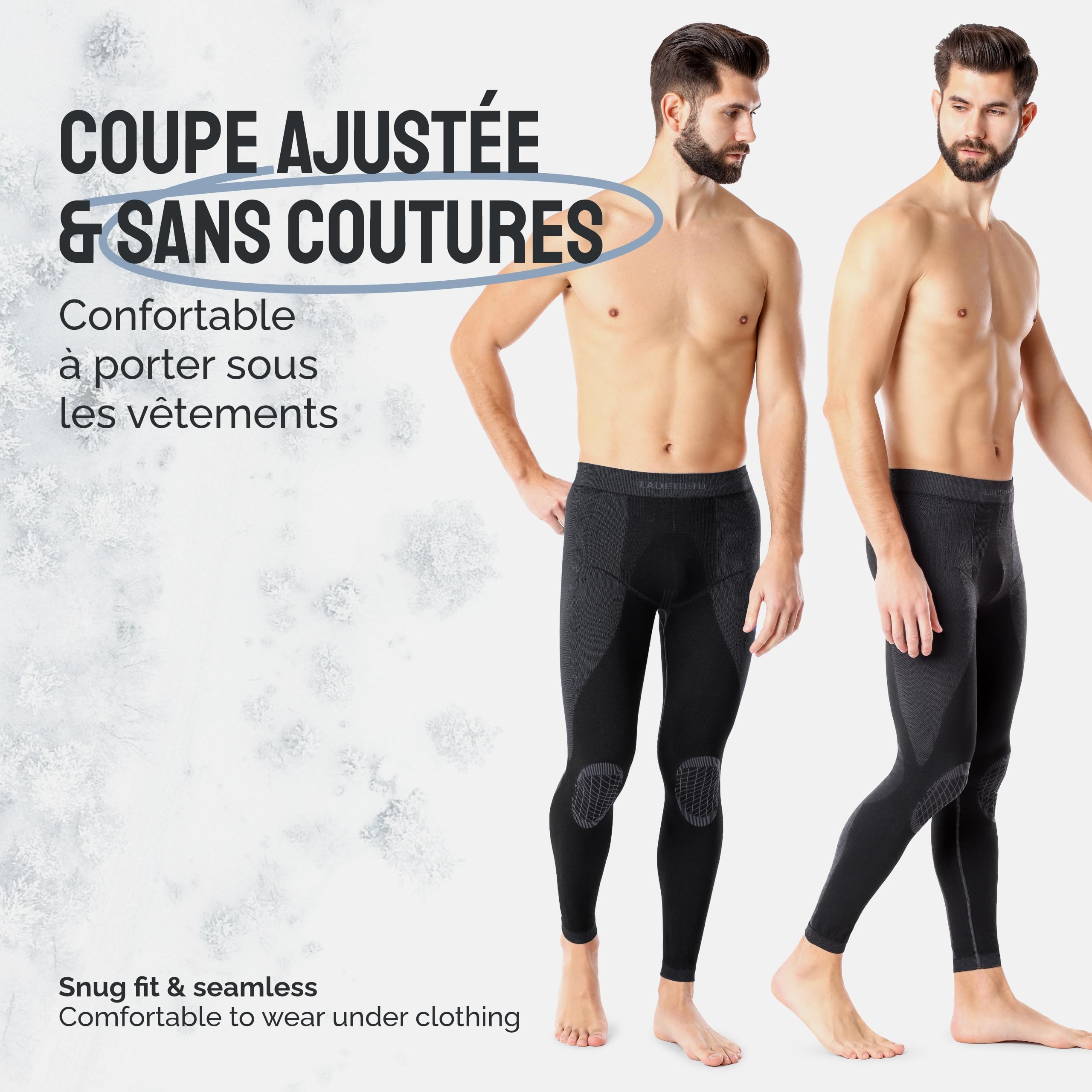 Ladeheid Caleçon Thermique Long sous-vêtements Homme LAGI002