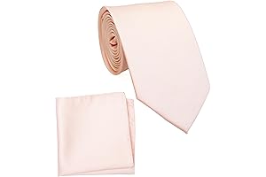Solid Color Blush Pink Tie and Pocket Square Men's Regular Tie Set