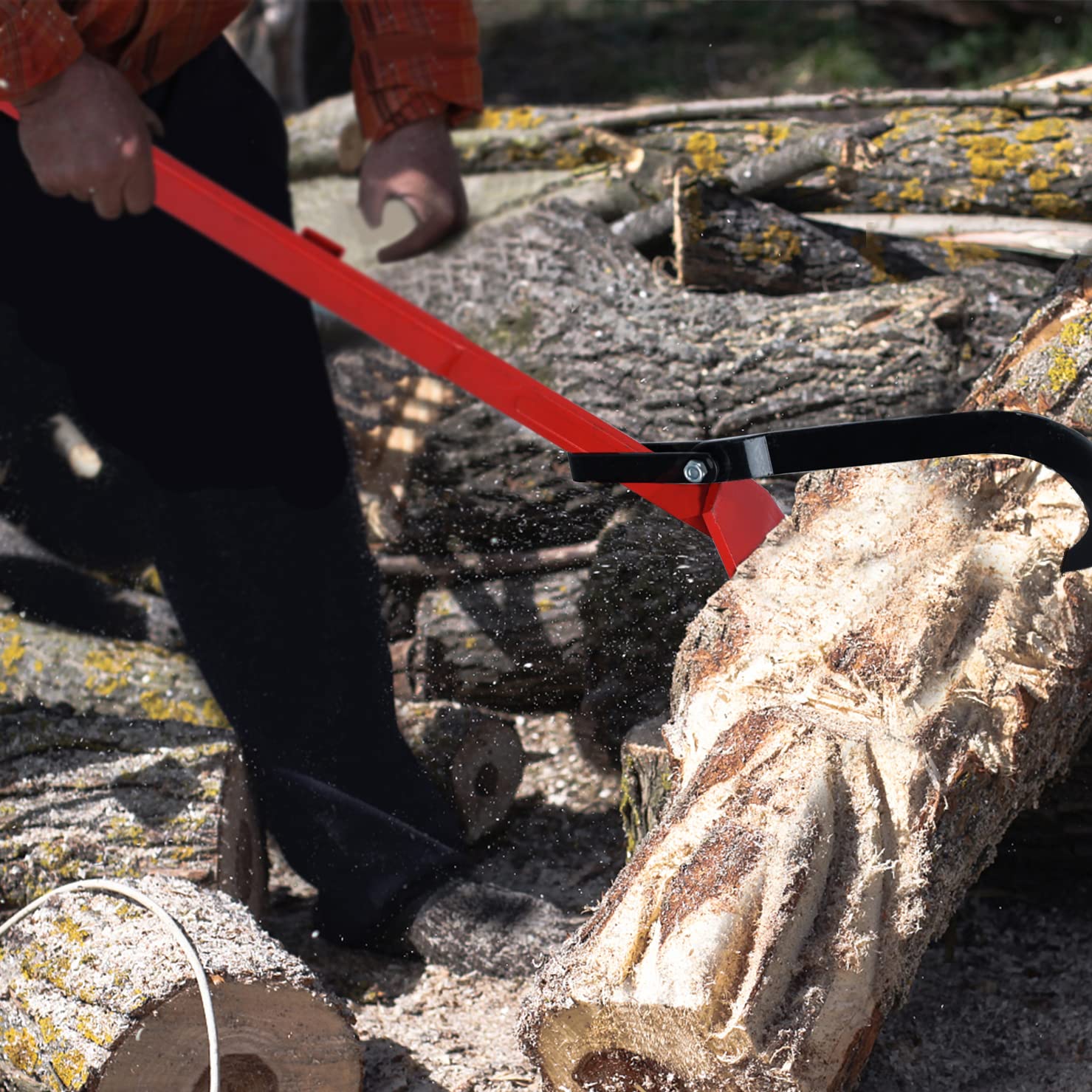 Fällheber 128 cm, Stamlifter Geschmiedete kantgreep voor hout Robuuste draaihulp Zaaghulp Zwaarlast fällheber met anti-slip handgreep Zaagwerktuig voor houtbewerking