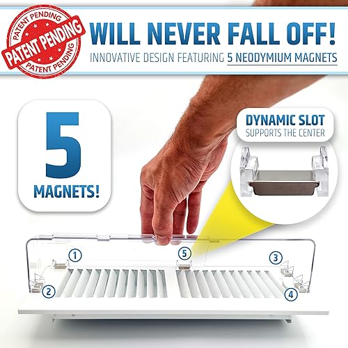 Miniatura 4 de Potente deflector magnético de aire y calor para techo, piso y pared, nunca se caerá, ajustable de 9.2 a 16 pulgadas, imanes de neodimio súper