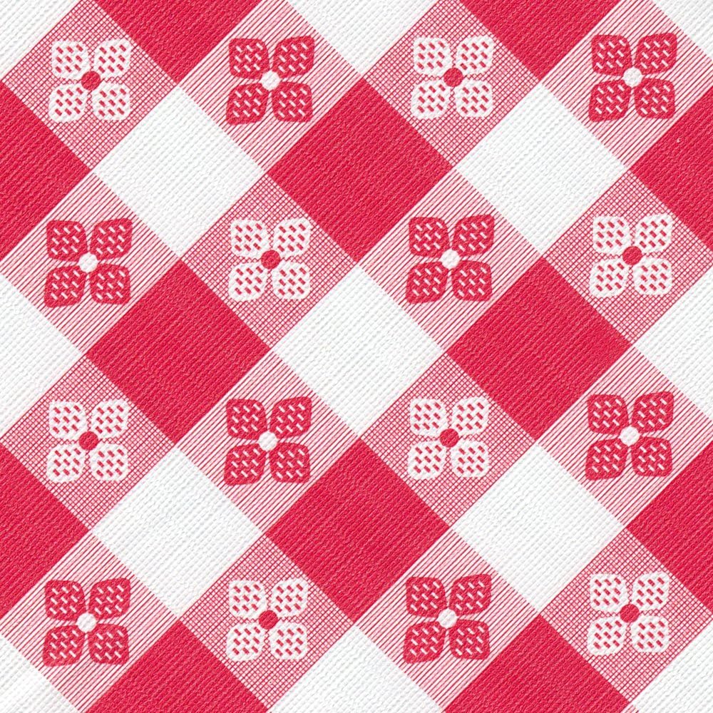 Fairfax Collection Classic Series Vinyl Tablecloth Check, Red/White 54-Inch x 15 Yard Roll