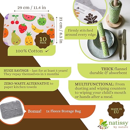 Miniatura 2 de Toallas de papel sin papel, paquete de 10 toallas de papel reutilizables de algodón orgánico, rollo lavable, toallas de papel de tela sin papel para