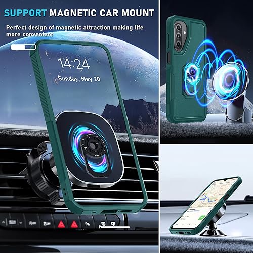 Miniatura 218 de Janmitta Funda compatible con Samsung Galaxy A14 5G con protector de pantalla + protector de lente de cámara, funda resistente de cuerpo completo