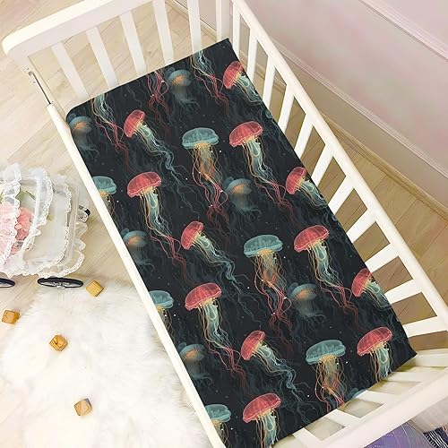 Miniatura 6 de Fitted Crib Sheets Jellyfish Baby Crib Sheets for Boy & Girl Toddler Mattress Sheets 21216236