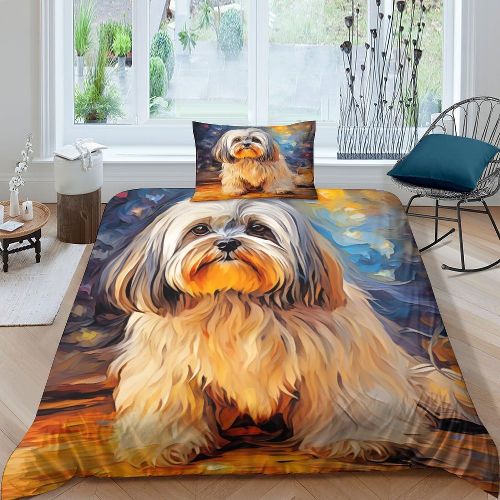 Parure de lit motif peinture à l'huile pour décorer la chambre d'un ado