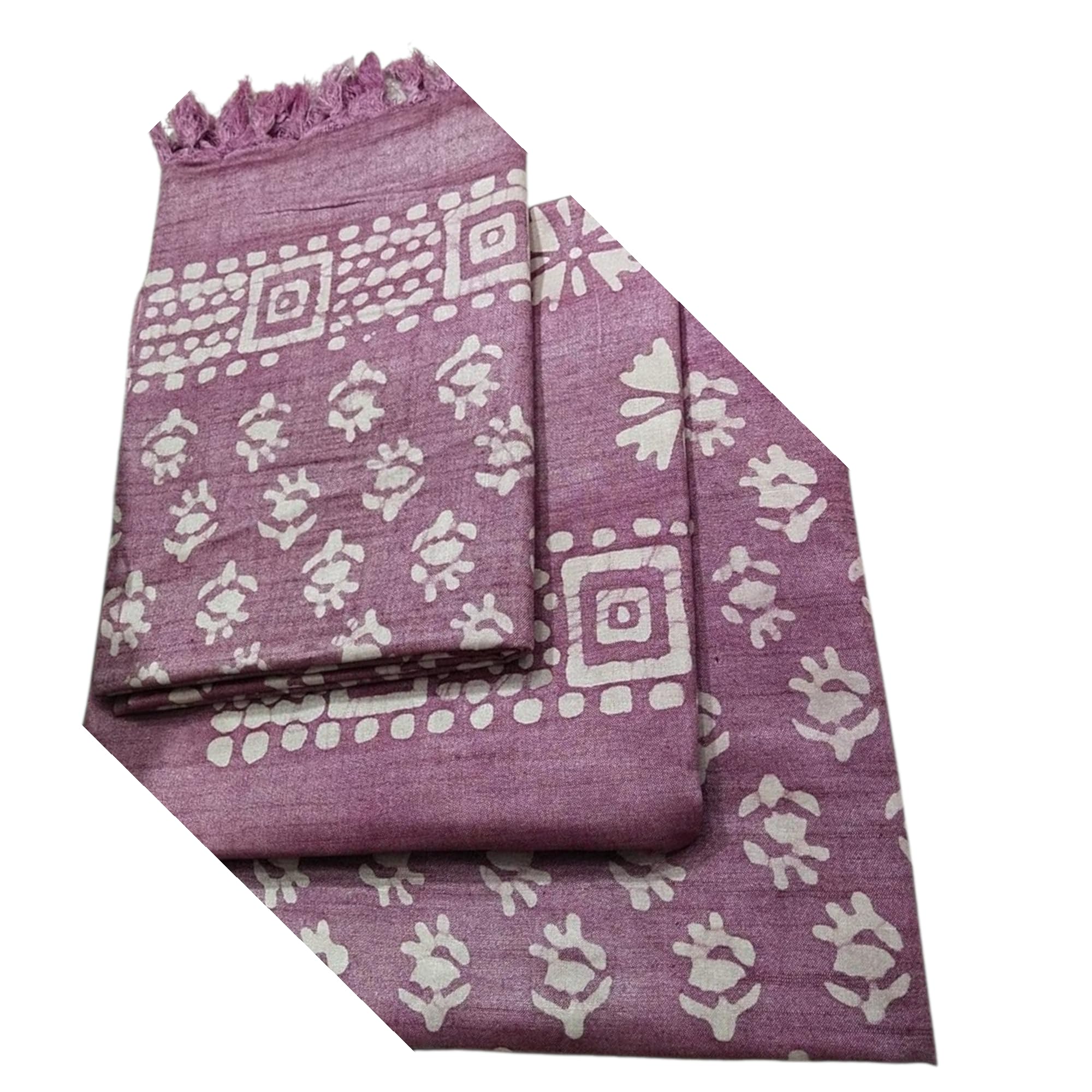 Hand Batik Print Unstitched Suit material with top, Bottom and dupatta 2.5 mtrs each