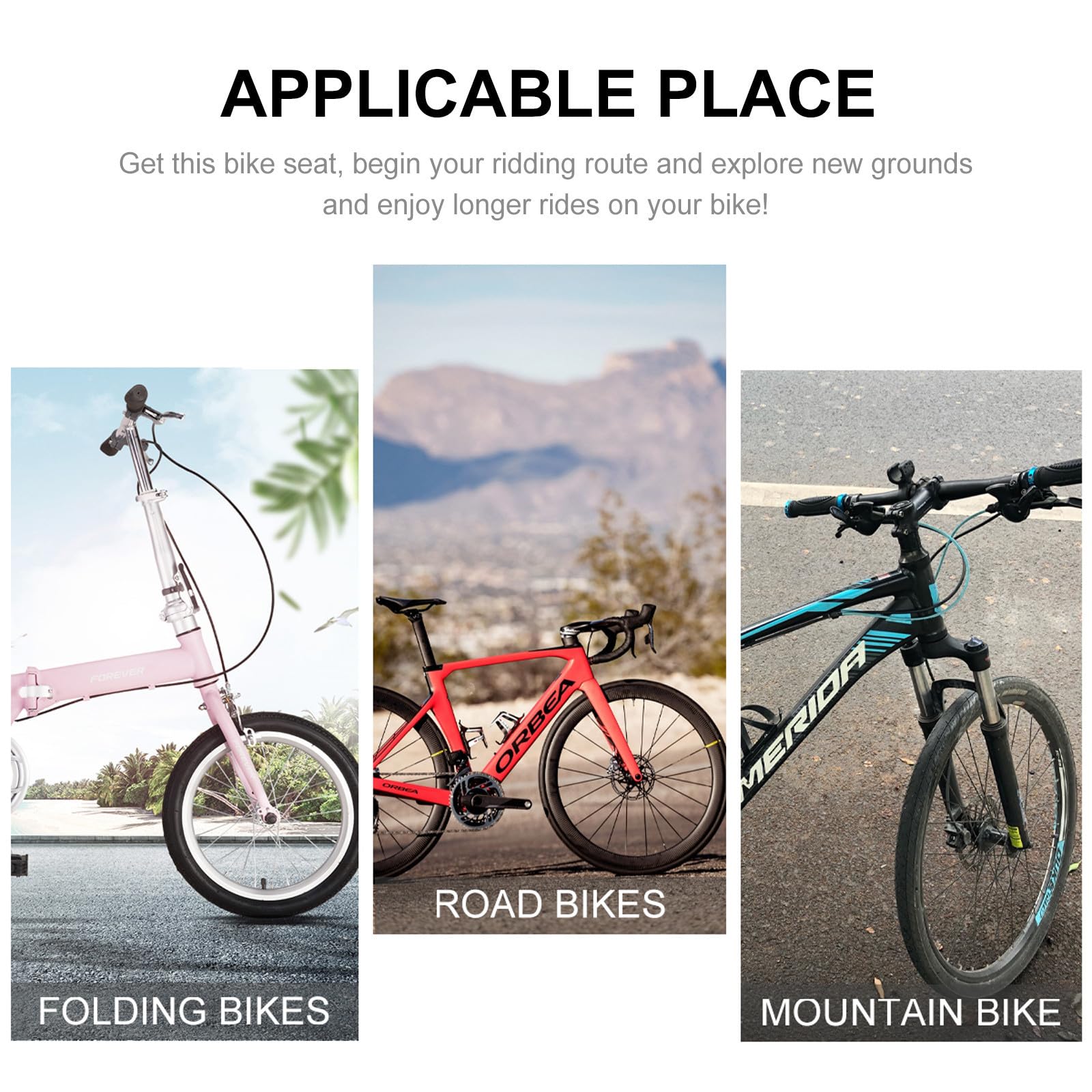 VILLCASE Asiento de Ciclismo de Piel Sintética Marrón para Bicicleta de Carretera y Montaña Cojín Descompresor y Fácil Instalación para Paseos de Ocio Color Aleatorio