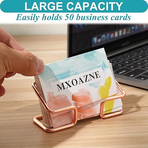 Miniatura 4 de MXOAZNE Tarjetero para escritorio, bonita pantalla de tarjetas de visita, organizador de tarjetas de visita moderno, soporte para tarjetas de visita