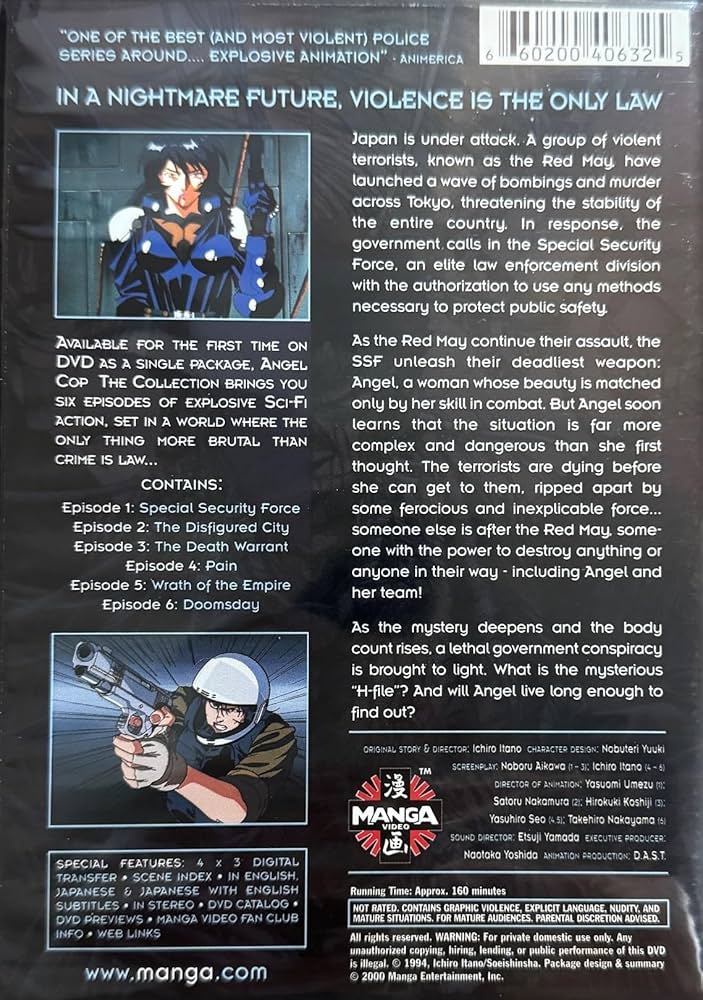 Angel Cop DVD 海外版 Angel Cop Remastered Steelbook Edition: Amazon.ca: Movies