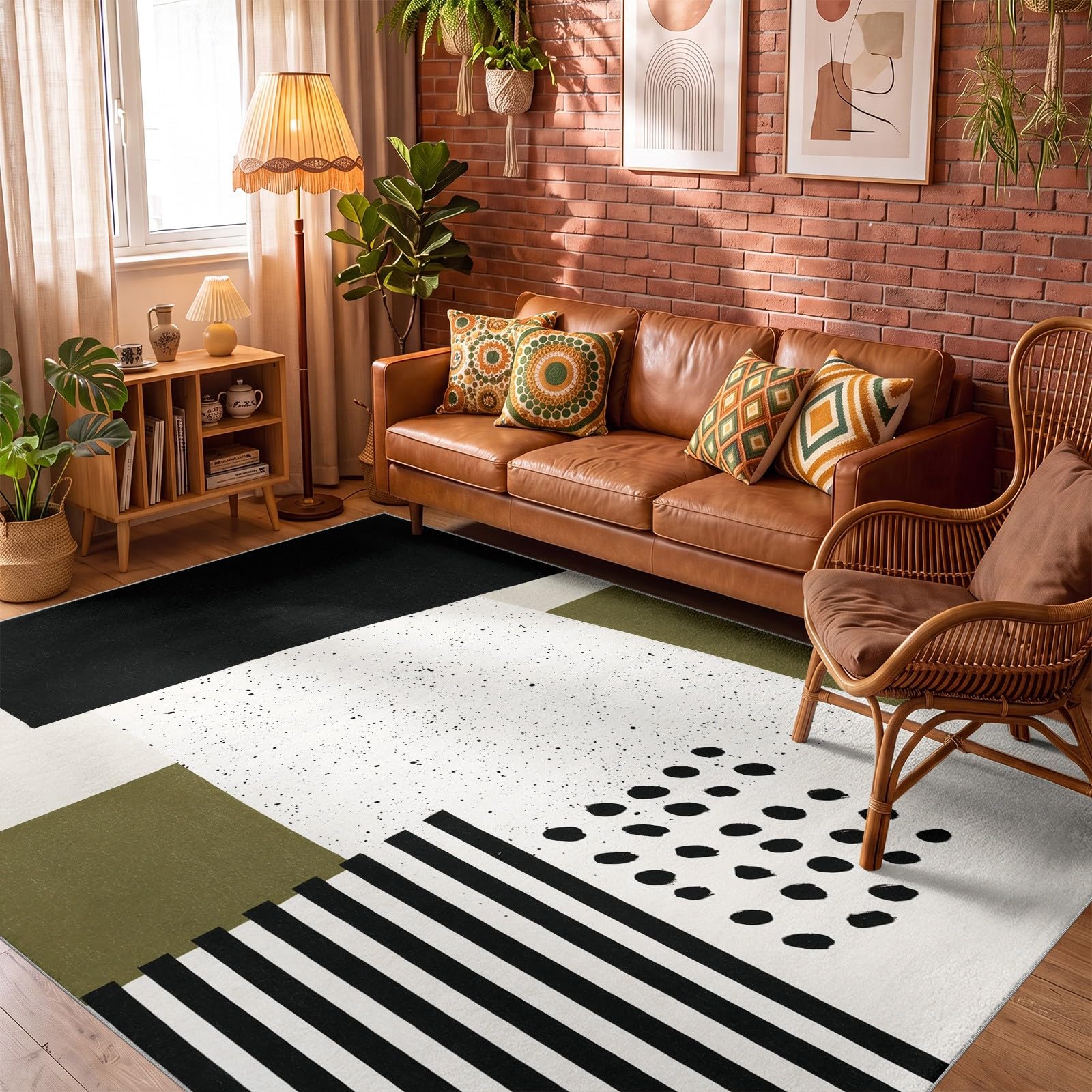 Dywan do sypialni 80 x 120 cm nowoczesna geometria chłopca, dywan z kolorowymi klockami świeża geometria z nadrukiem 3D, dywan do salonu, odpowiedni do pokoju dziecięcego, zmywalny, antypoślizgowy