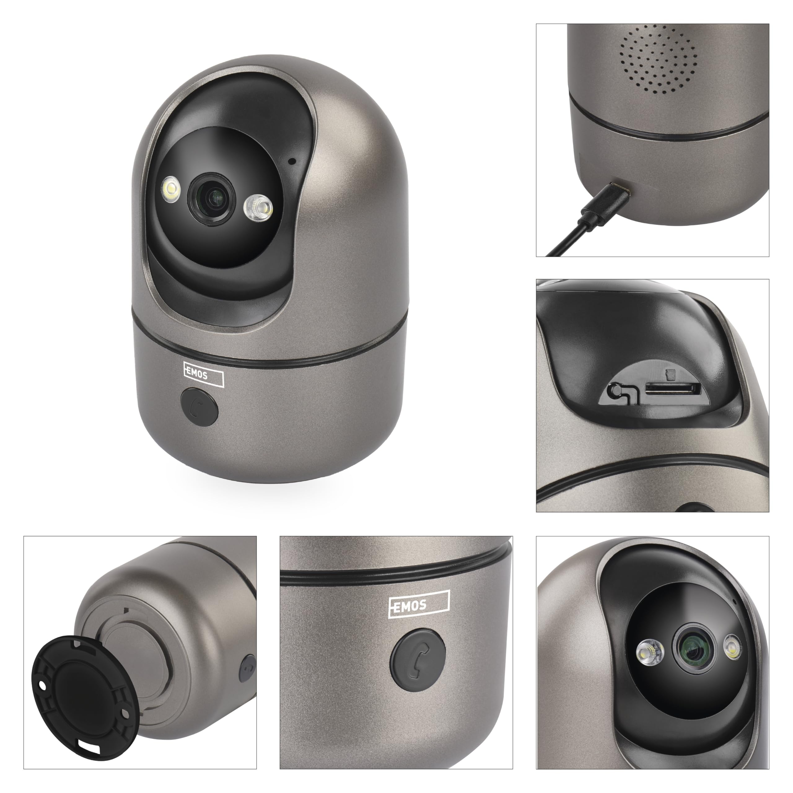 EMOS GoSmart Wewnętrzna kamera monitorująca 4MP z podwójnym WiFi i aplikacją, inteligentna kamera IP do wnętrz, wykrywanie i śledzenie ruchu, widoczność w nocy i ustawienie obszaru, 2-drożne audio