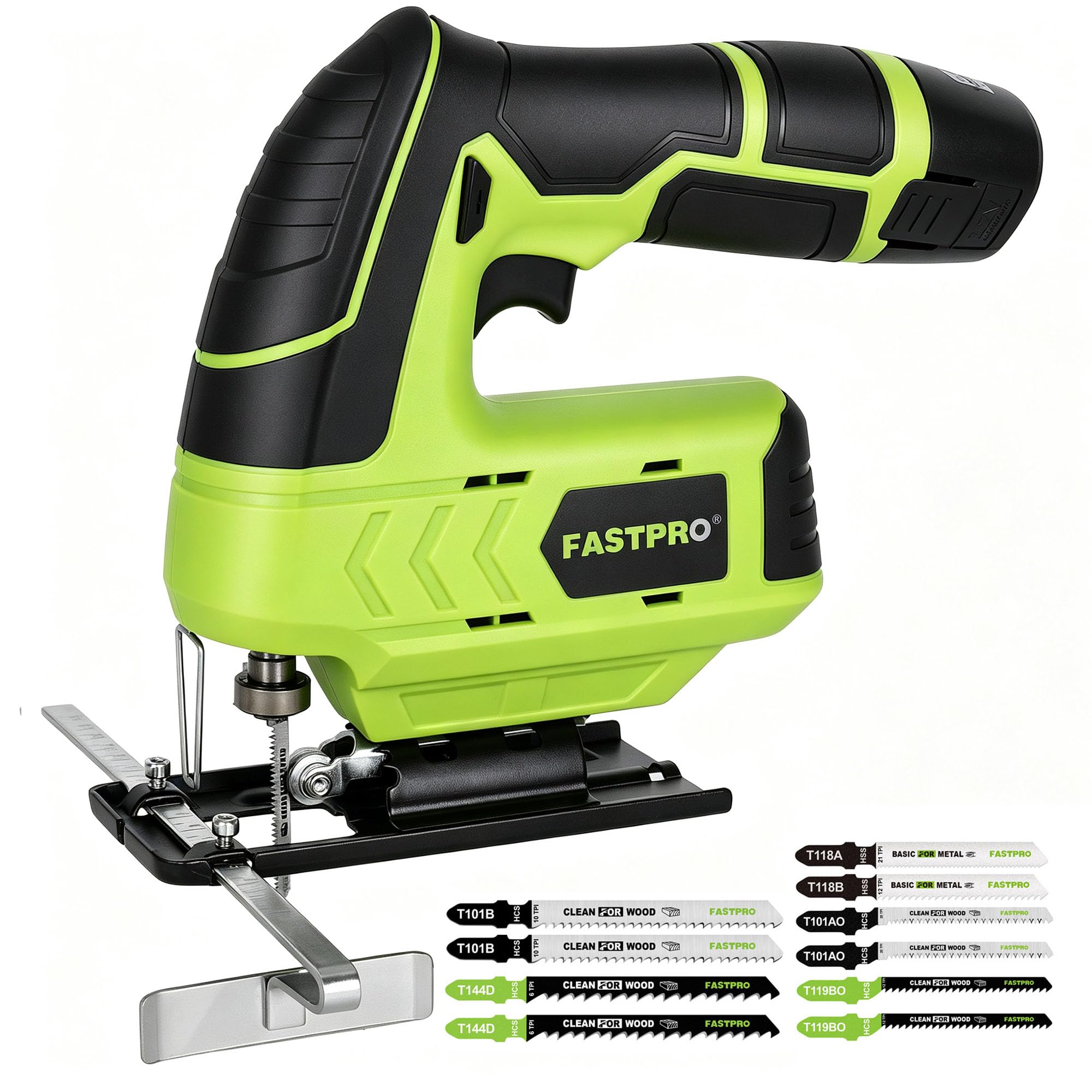 FASTPRO 12V Cordless Jig Saw Kit with 10pcs Blades &amp; Edge Guide