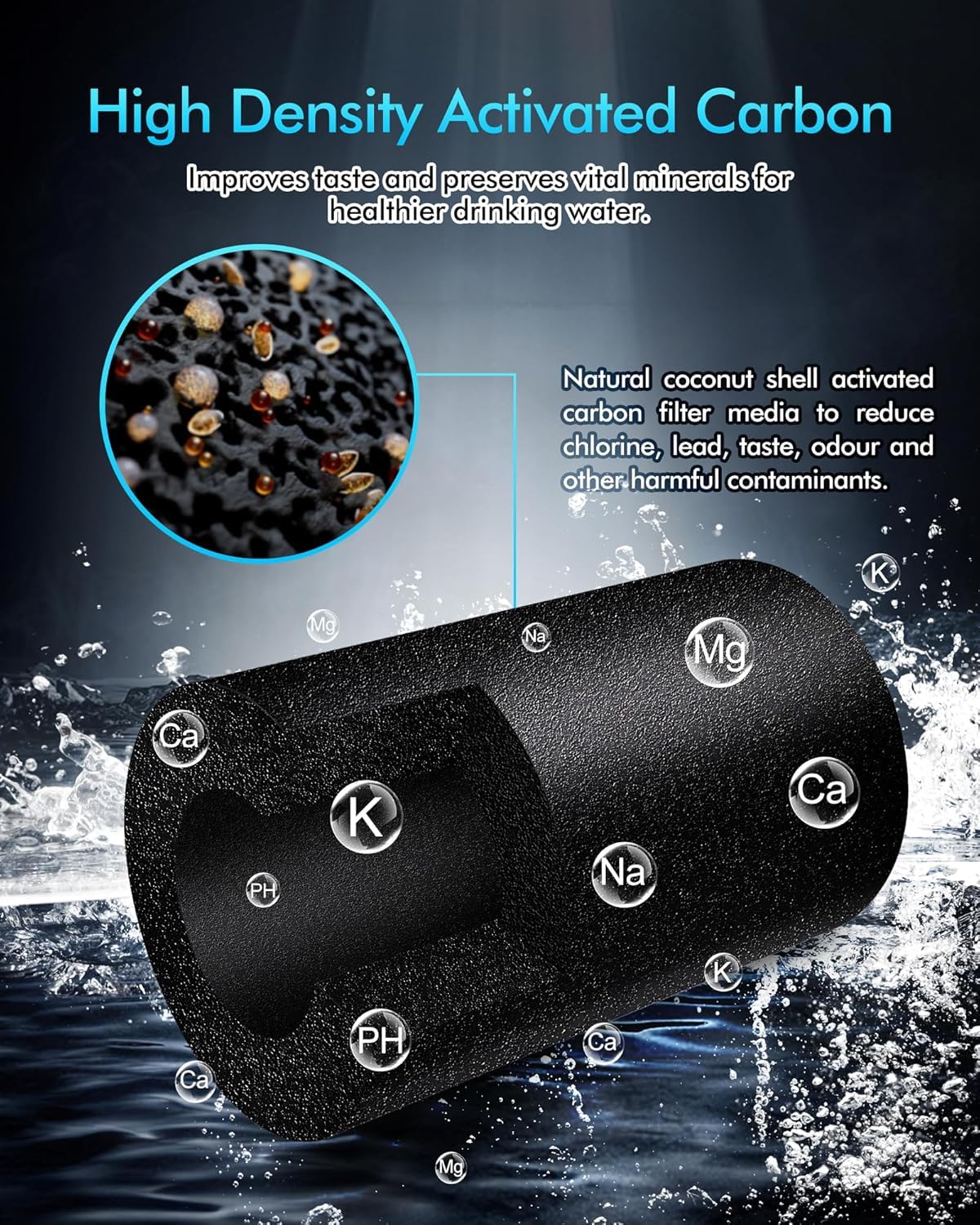 100186 - Filtro dell'acqua di ricambio compatibile con i filtri dell'acqua eSpring, 6 livelli di filtrazione ad alta precisione con prefiltro per prolungare la durata della cartuccia (versione