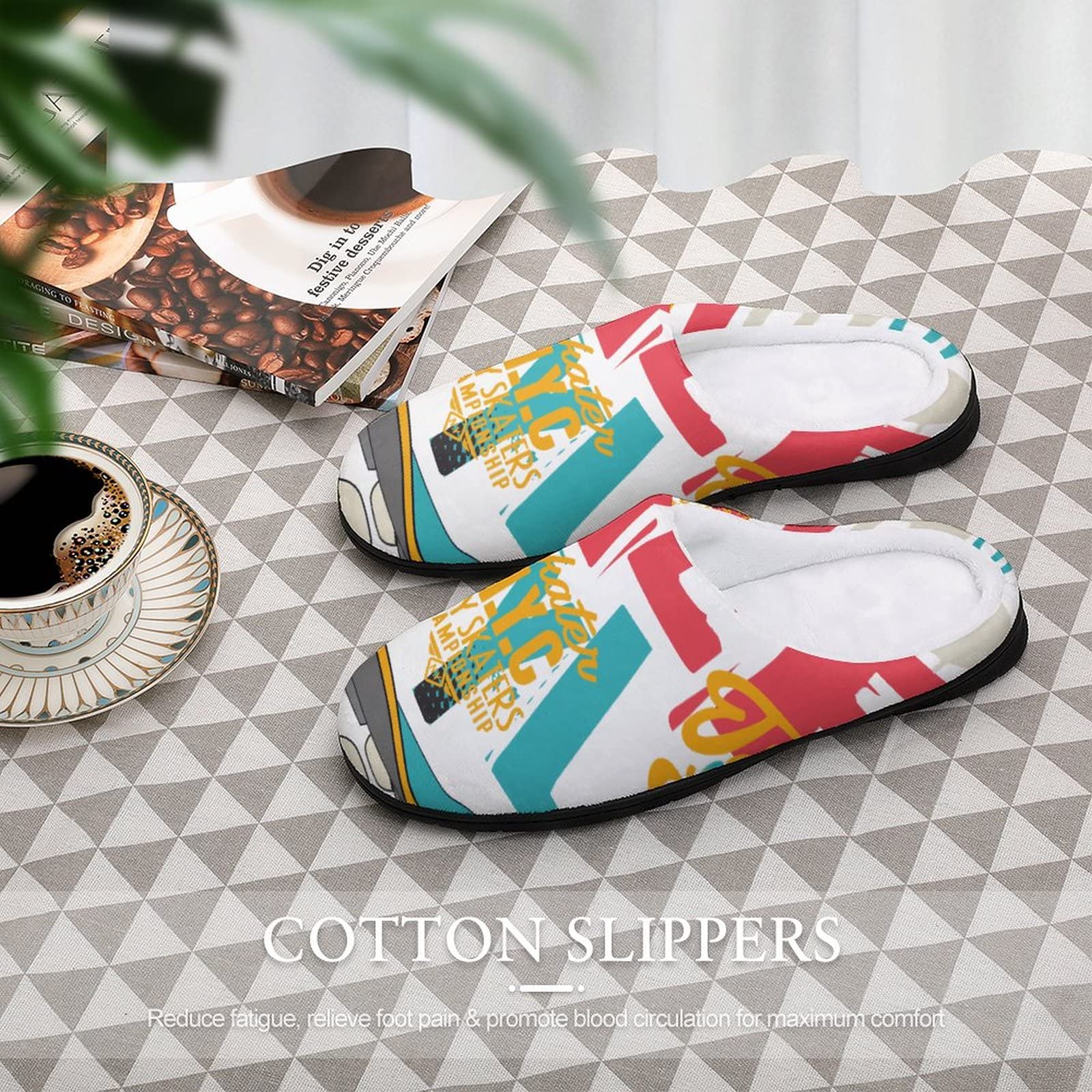 NO Skateboard, Zapatillas de invierno de algodón para el hogar de felpa suave de algodón para el hogar zapatillas de deporte para niños zapatos de interior
