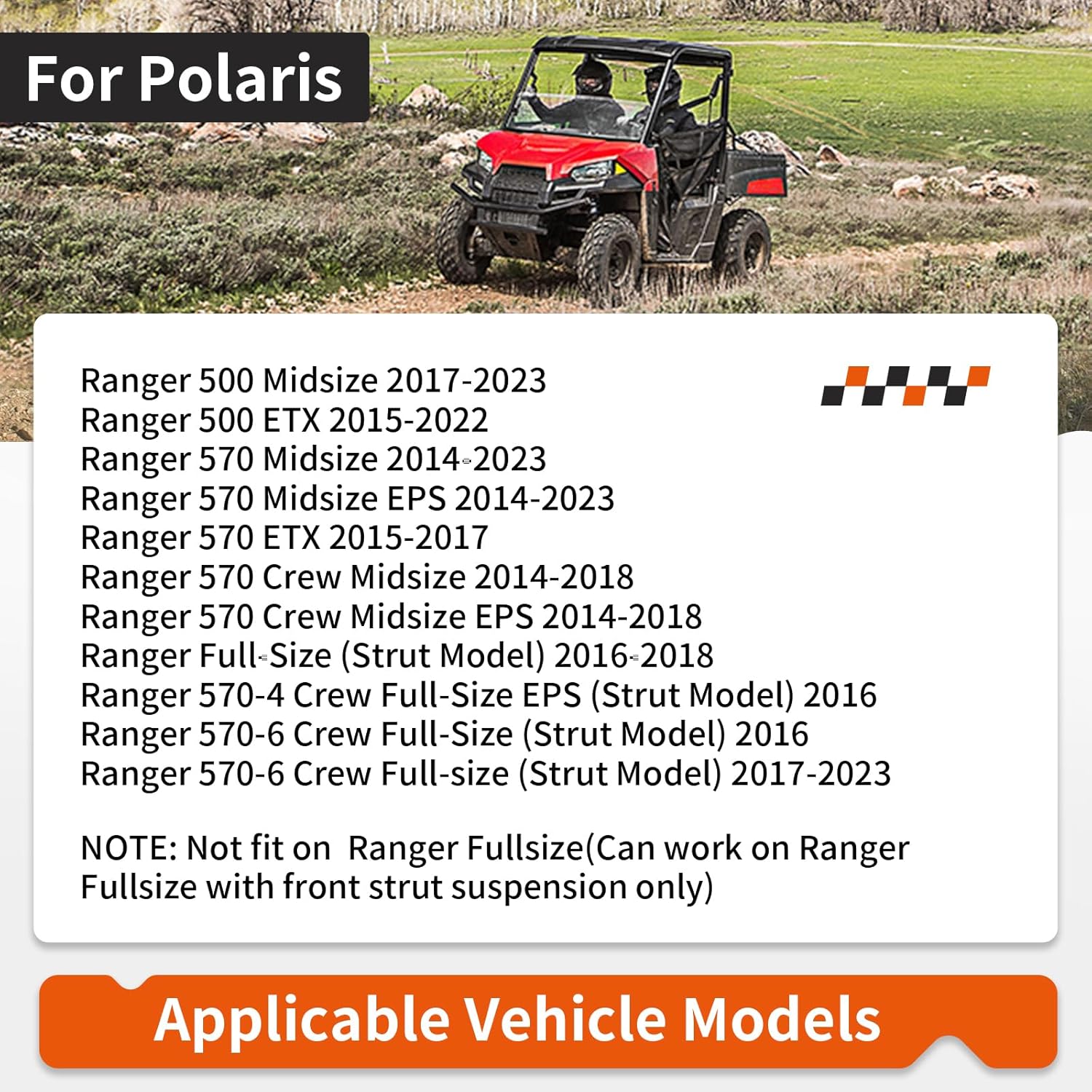 Front & Rear 2" Suspension Lift Kit For Polaris Ranger 500 570 Midsize ETX 2014-2023