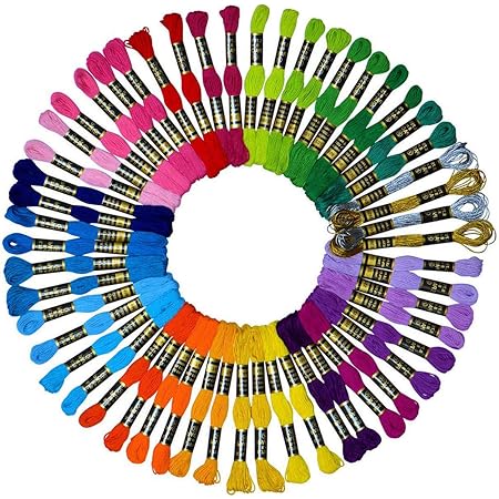 Embroidery Floss 54 skeins Crossstitch Thread - Bracelets String - 50Pcs Embroidery Thread and Free Set of 4pcs Metallic Thread