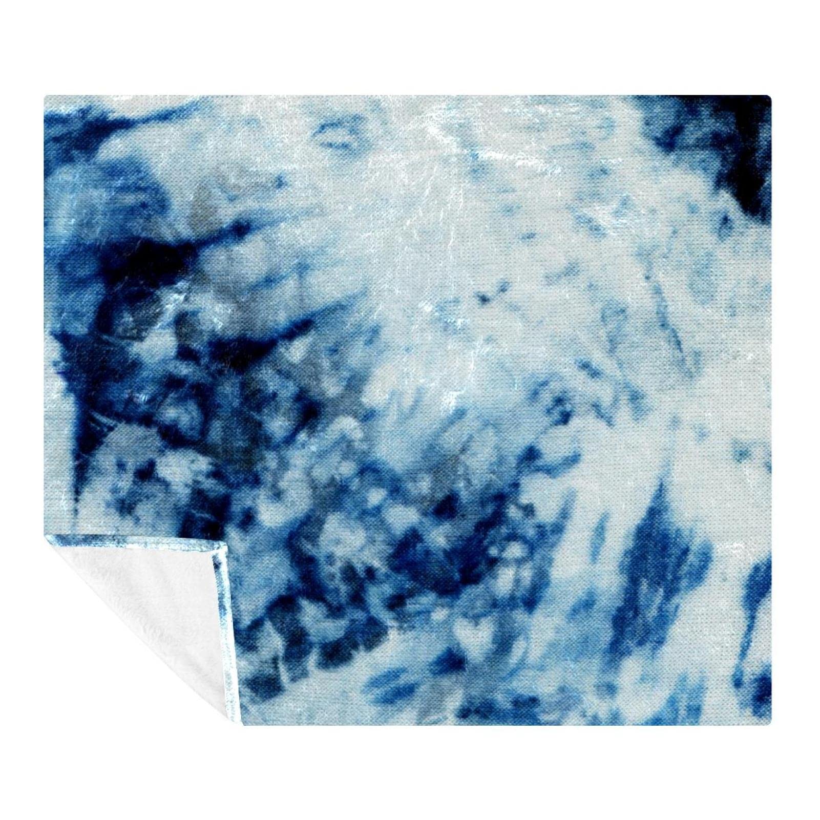 Couverture polaire légère tie-dye bleu en microfibre de qualité supérieure lit et canapé