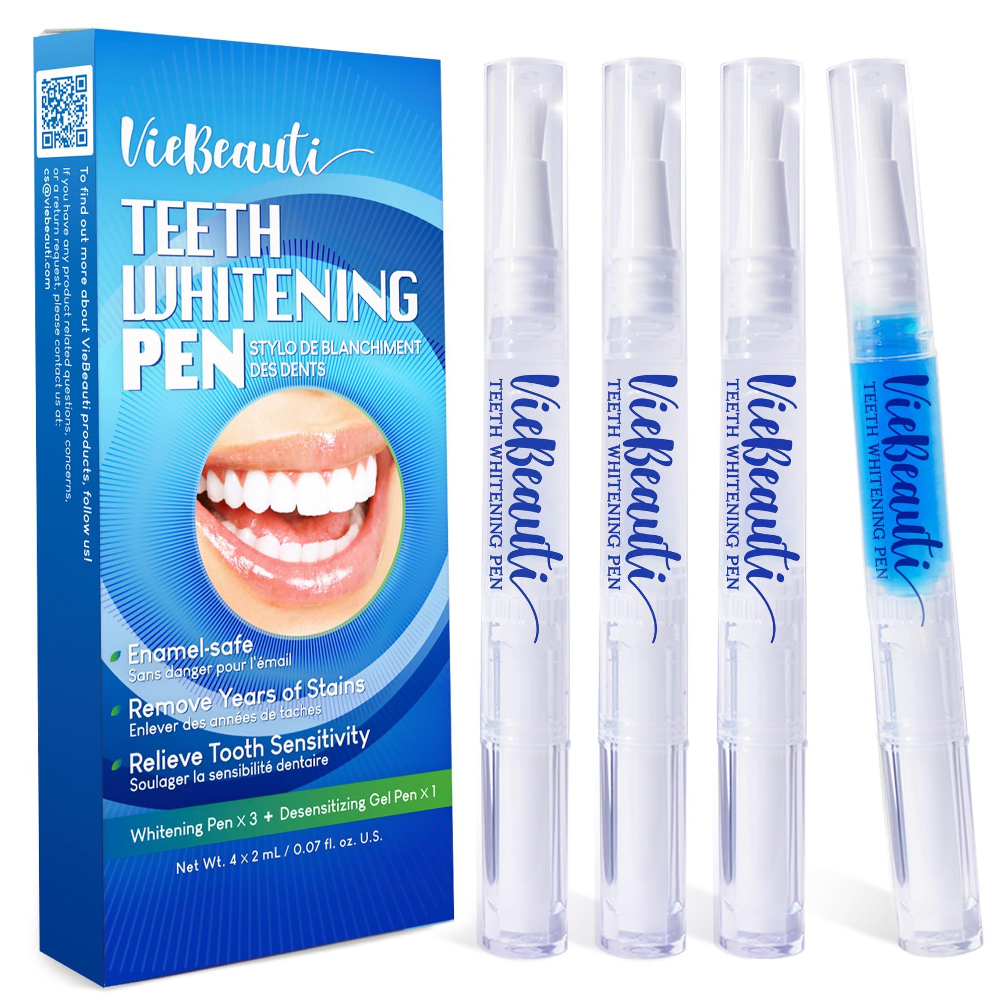 VieBeauti Teeth Whitening Pen Gel: No Sensitivity with Remineralizing Pen, Carbamide Peroxide Removes