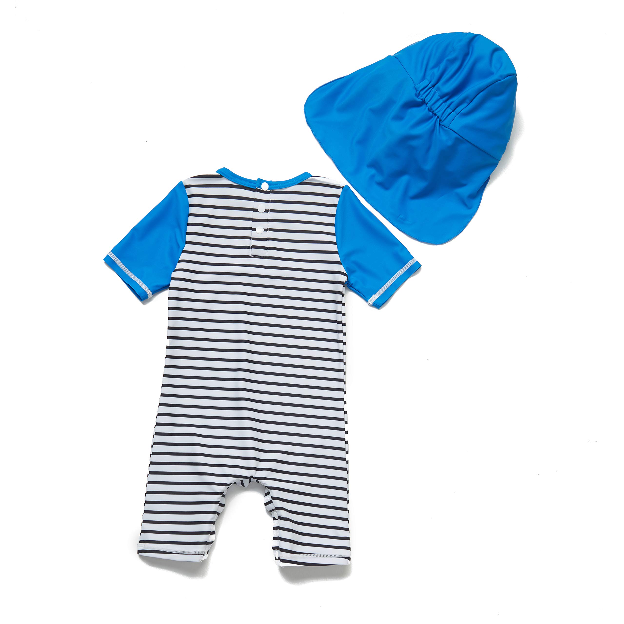BONVERANO Baby Junge EIN stück Kurzärmel-Kleidung UV-Schutz 50+ Badeanzug MIT Einem Reißverschluss (Dinosaurier, 18-24)