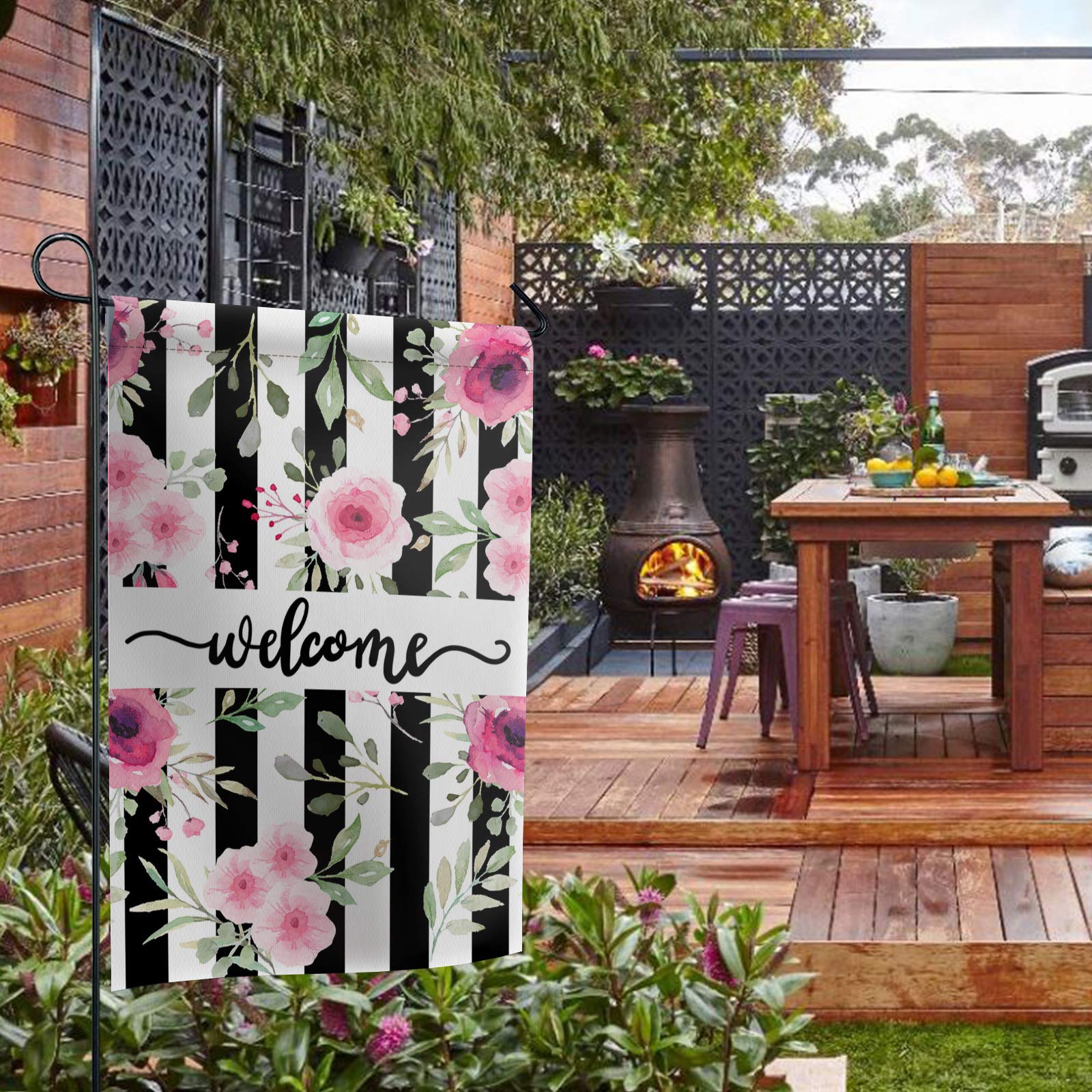 Willkommens-Gartenflagge – 30,5 X 45,7 Cm, Doppelseitig, Wetterfest, Für Terrasse, Garten & Veranda