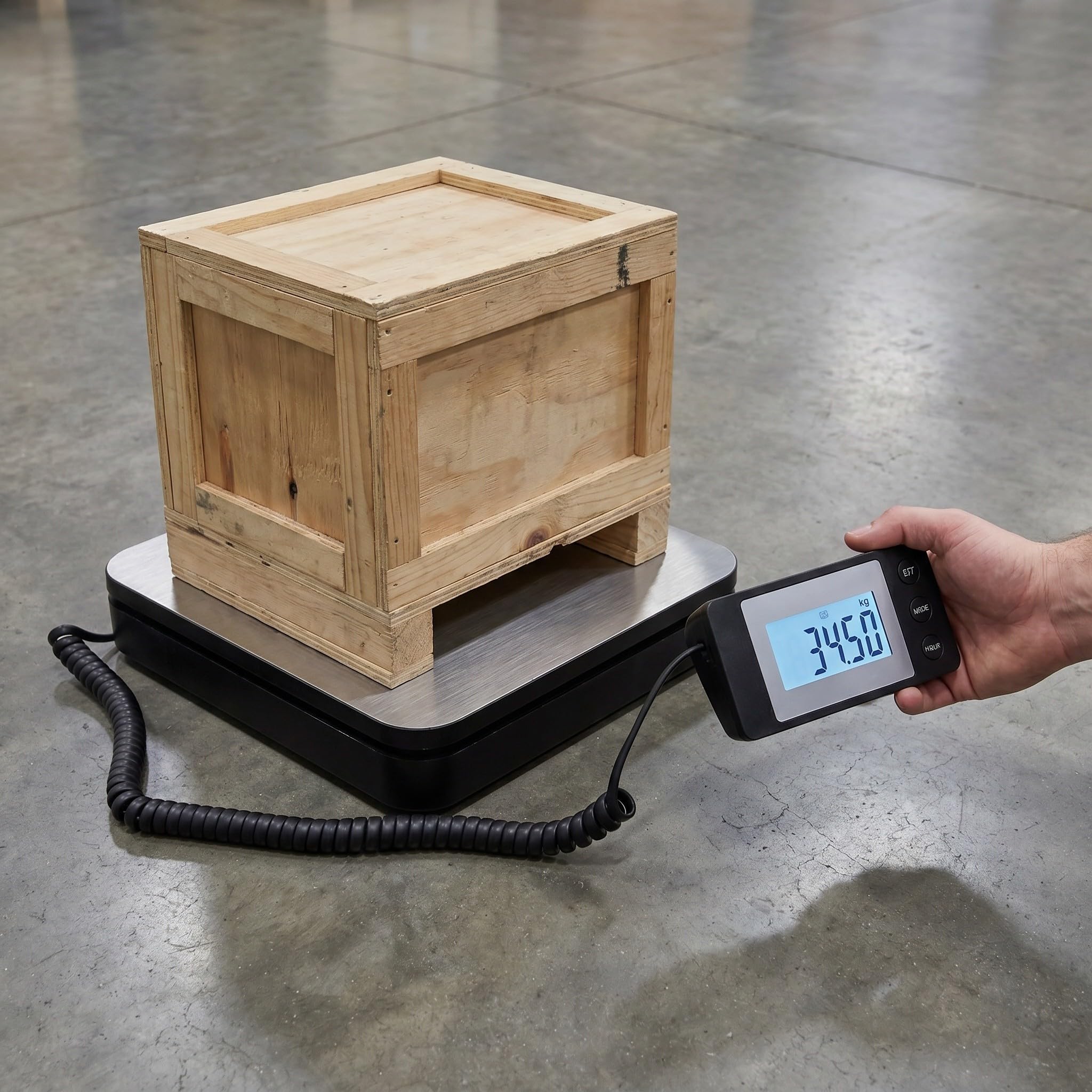 TEHAUX Tragbare Kleine Elektronische Paketwaage mit 50kg Kapazität Lcd Anzeige und Tara Funktion aus Edelstahl und Kunststoff für Büro und Home Office Geeignet