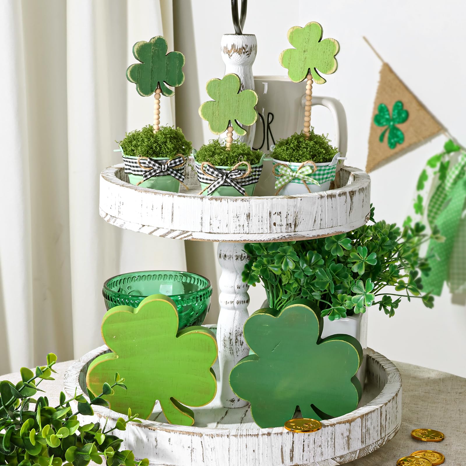 Decoracion es Del Día De San Patricio, 3 Letreros De Madera – Decoración  Clásica Del Día De San Patricio Blanco Y Verde Para El Hogar, Estantes,  Repisas, Chimenea, Mesa, Decoración De Alféizar, image size:1600x1600