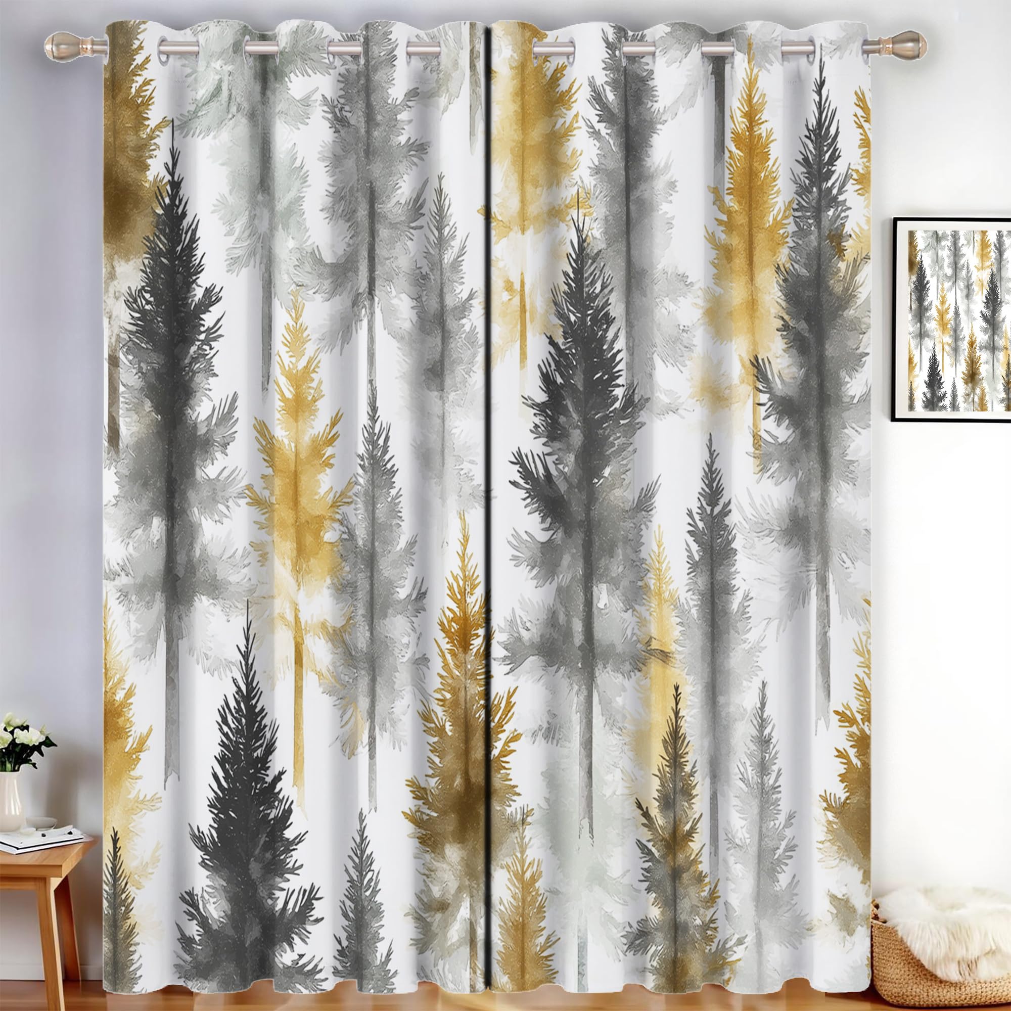 Draperies intérieures au motif à feuilles pour une ambiance cocooning dans la chambre