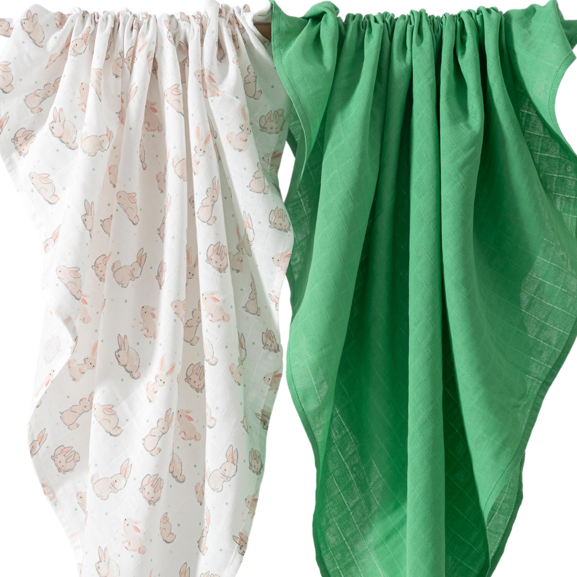 Couverture d'emmaillotage en mousseline HAFY BABY lot de 2 en coton pour bébé