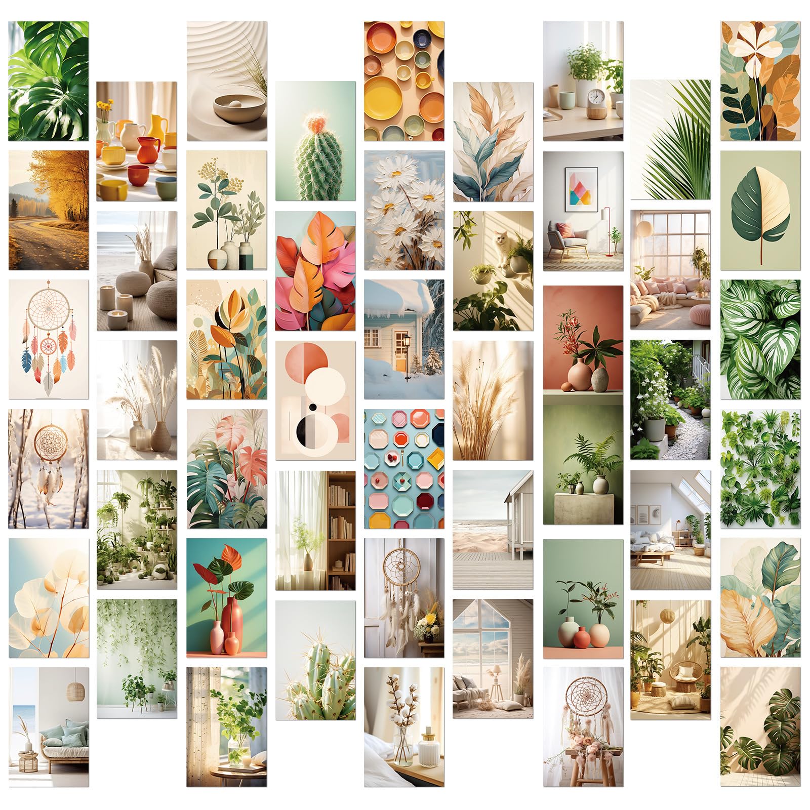 50pcs Nordic Style Postcards landscape Posters Cards Wall Art Decoration Post Card Set Retro Greeting Cards Scrapbooking Paper for DIY Craft Home Decor (J)