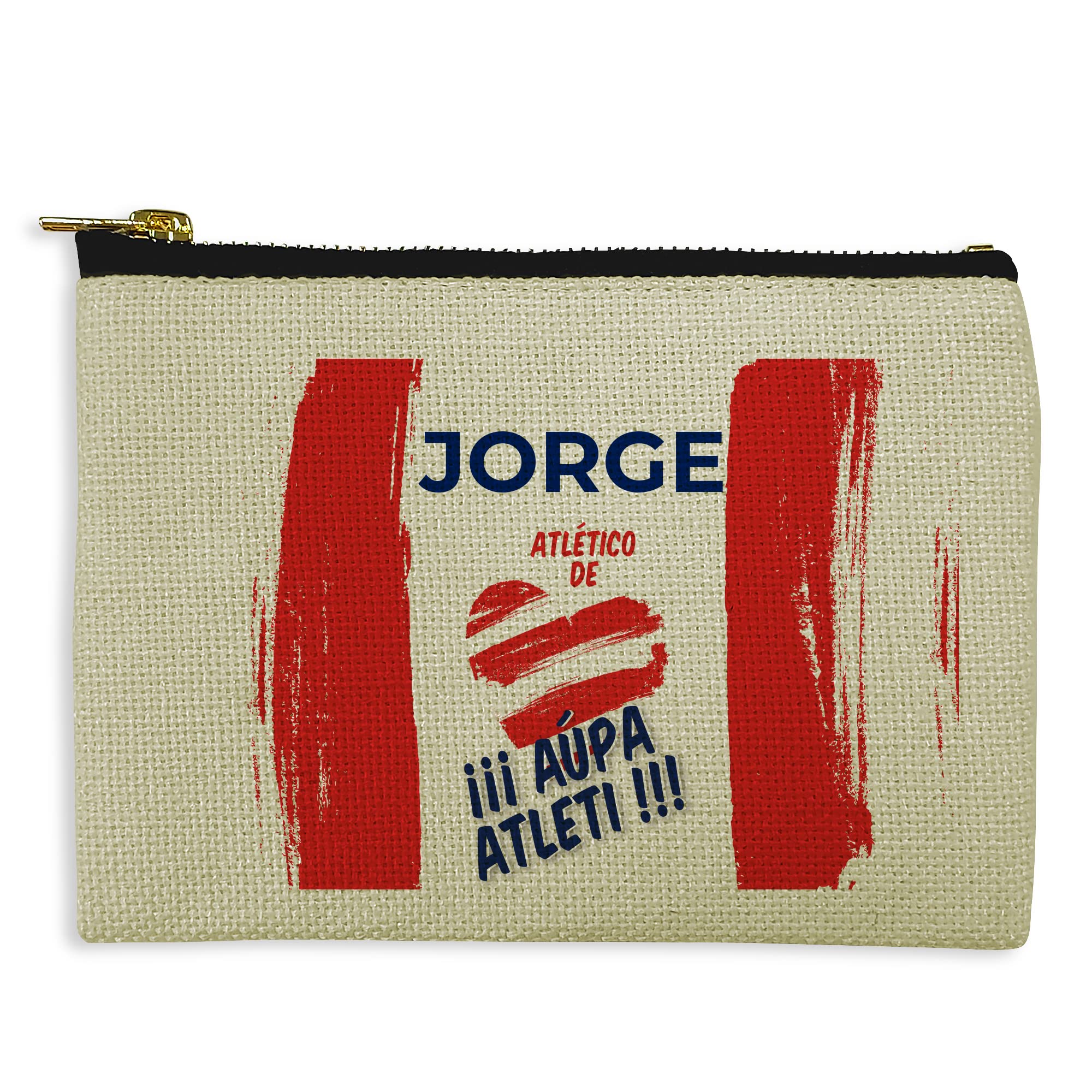 LolaPix Bolso Monedero/Billetero/Tarjetero Futbol. Monedero Personalizado Equipo Futbol. Bolsa Aseo. Personalizado. Bolsa con Cremallera. 10 x 15 cm. Varios diseños. Neceser Tela.