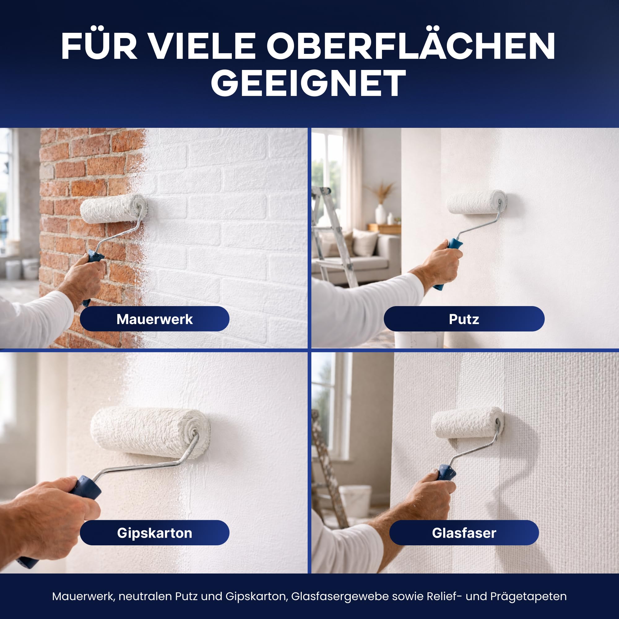 plid® Vernice al Lattice Bianco 10L - Semilucida, lavabile, ideale per cucina e bagno - Facile da pulire, non colante, alta copertura - Made in Germany