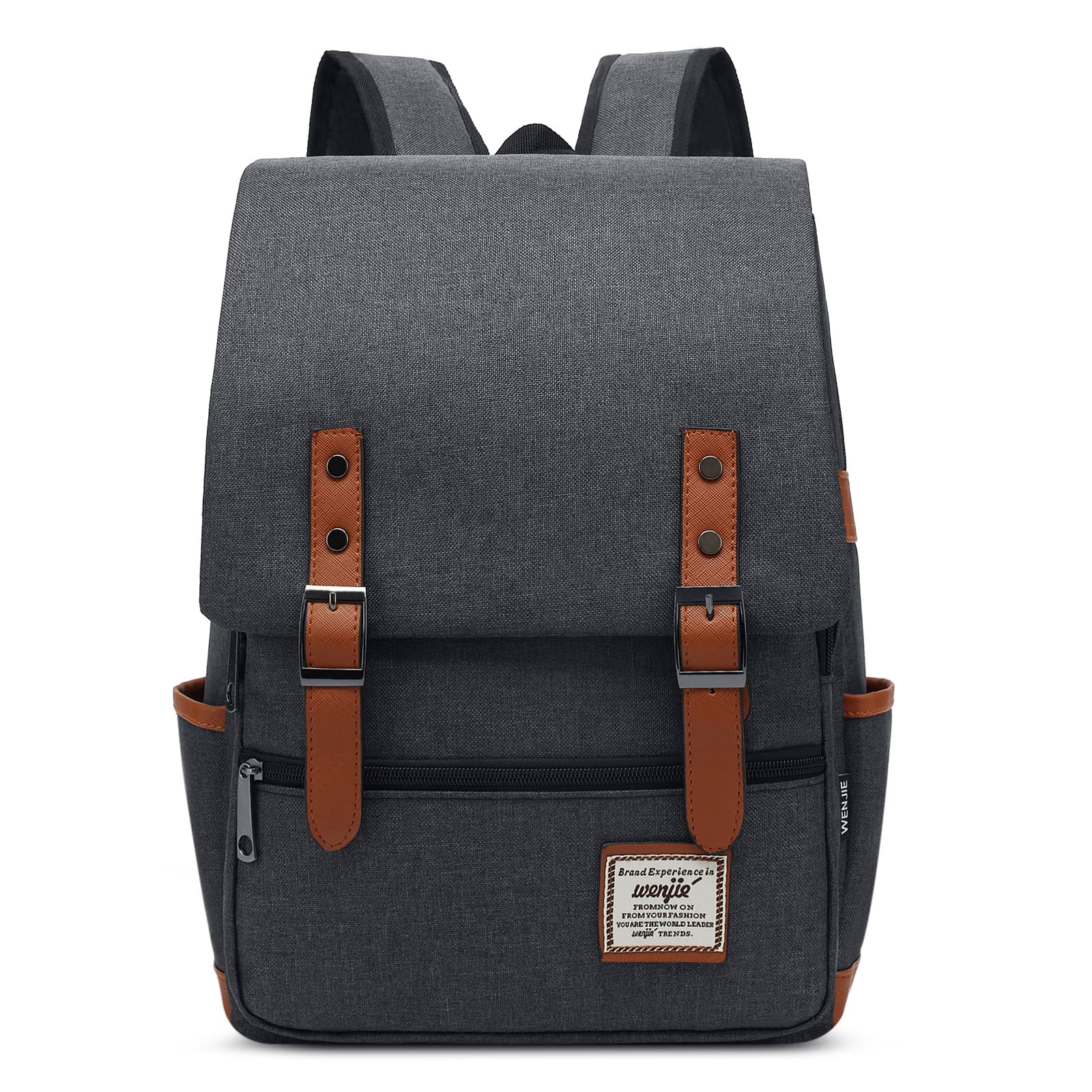 VARLIVOO Casuale Uomo Zaino Donna Zainetto 14" Laptop Borse Lavoro Viaggio Scuola Università Campeggio Antifurto Zaino Impermeabile Polyester Grigio Scuro