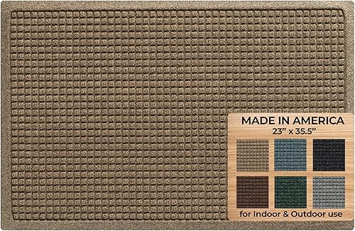 WaterHog - Tapete con parte trasera de goma para interiores y exteriores, protección antideslizante para uso en puerta principal, vestíbulo, porche,