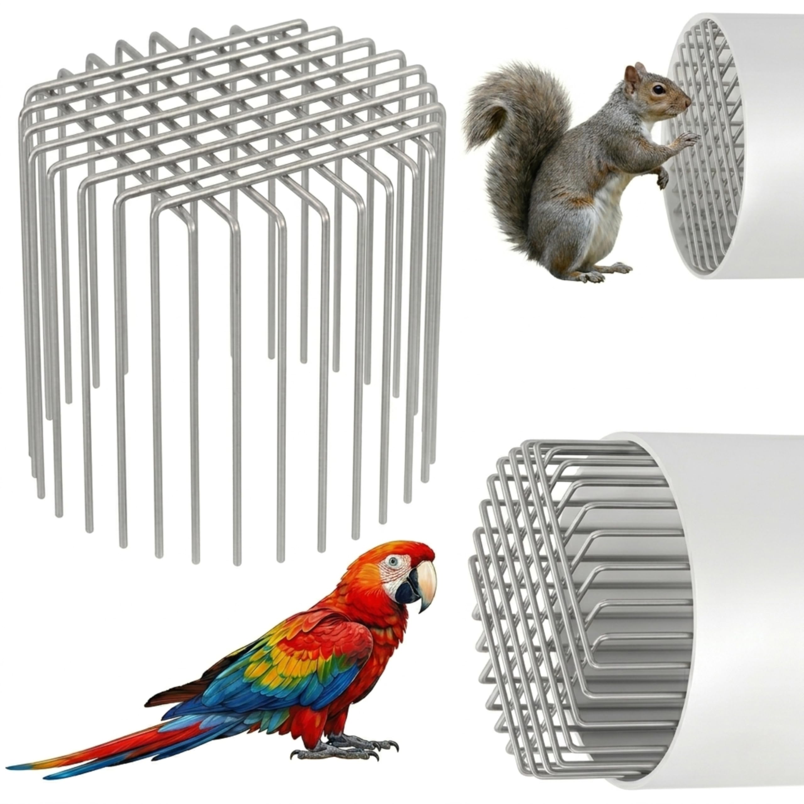 Stainless Steel Drain Pipe Cover, Adjustable Outdoor Drain Protector for 3” & 4” Pipes, Anti-Bird & Rodent Guard, Rust-Proof Mesh Drain Strainer for Leaves & Debris, Gutter Protector (2 Pcs)-image-31