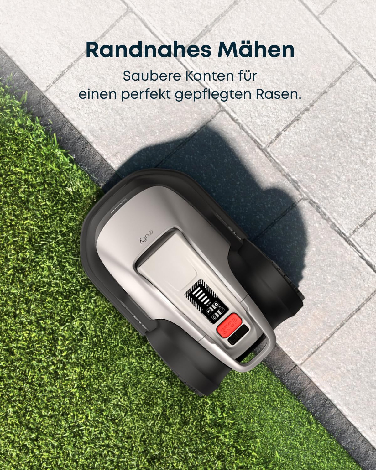 eufy E15 Mähroboter, Keine Signalausfälle, Kein RTK, TrueVision Technologie, Smart-Navigation, Garten bis 800m², Präzisionsrandschnitt, Hindernisvermeidung, App-Steuerung (Generalüberholt)