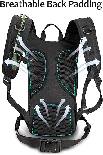 Miniatura 5 de Mochila de hidratación táctica con vejiga de agua de TPU 3L Senderismo MOLLE Bolsa de día militar para caza para hombres y mujeres