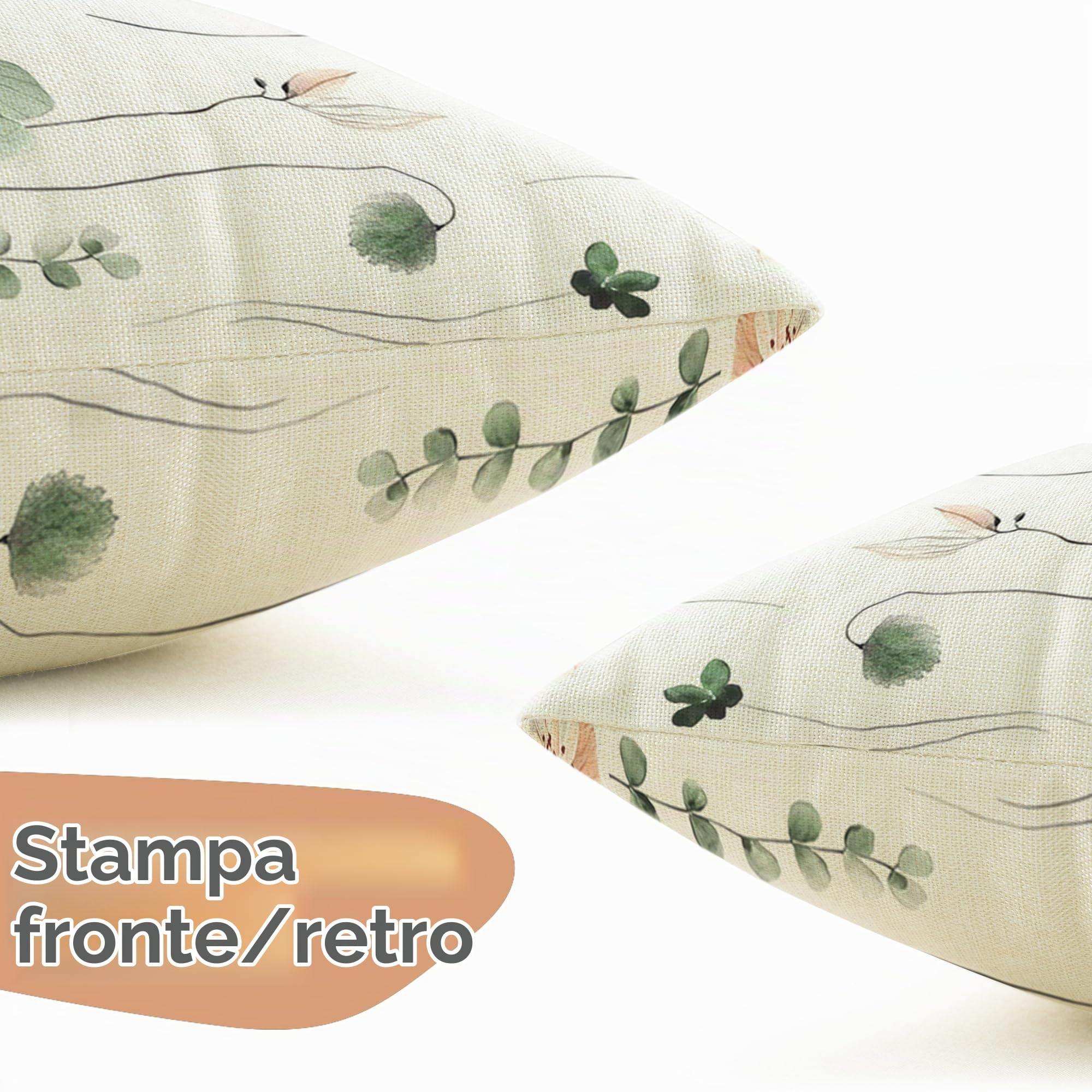YCOLL Federe Cuscini Divano 30x50 set di 2 Cuscini per Divano in Lino,Federe Cuscini Decorativi Fodere per Cuscini ad Acquerello Floreale, per Divano Camera Letto da Soggiorno Cuscini da Esterno